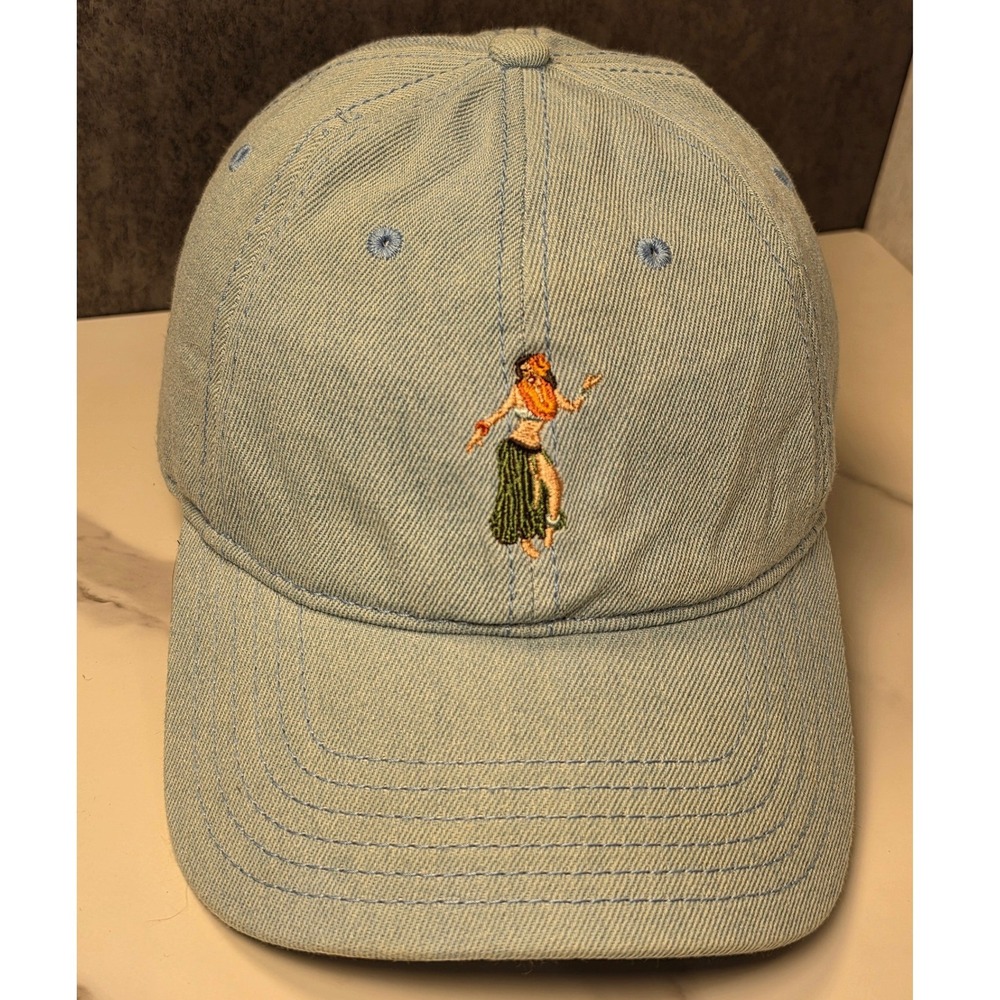 Hula Hoop Girl Goodfellow & Co Mens Light Wash Denim Dad Hat OSFM Blue